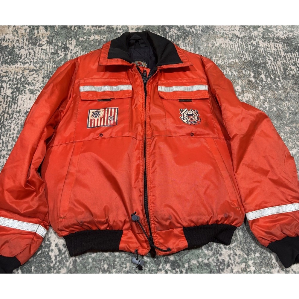 Vintage Stearns IFJ-77 U.S. Coast Guard Flotation Bomber Jacket Adult Small